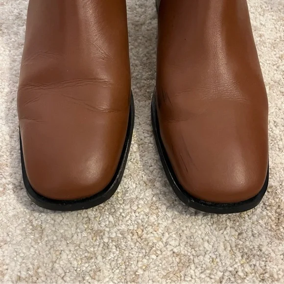 Everlane The Italian Leather Square Toe Chelsea Boots in Peanut Size 7.5 - Picture 6 of 10